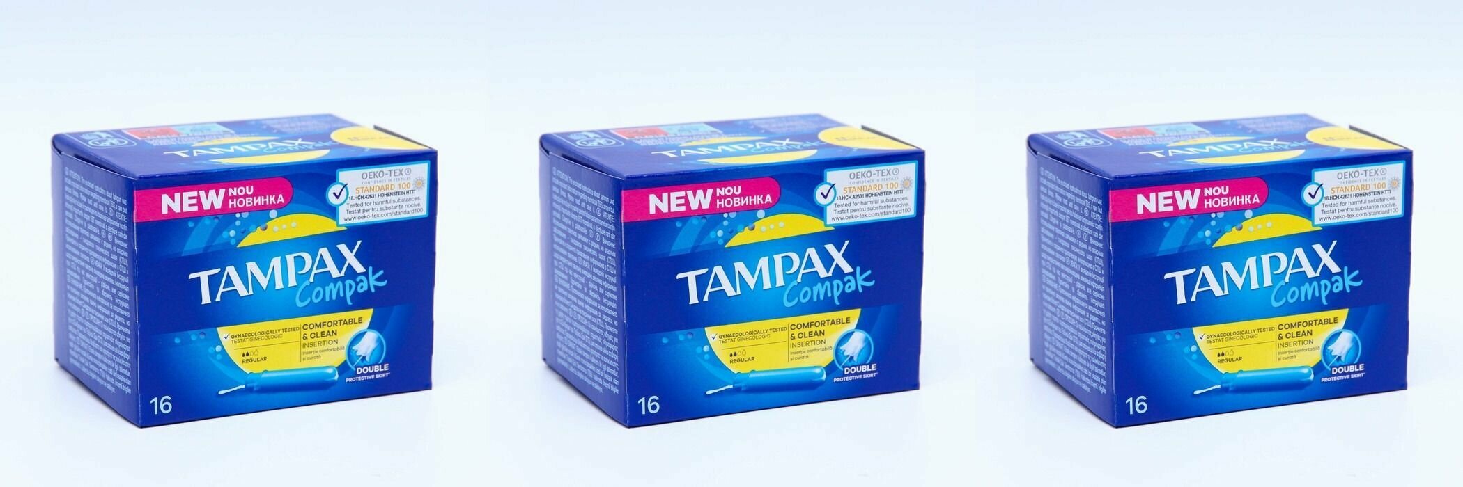 Тампоны Tampax Compak Regular Duo, с аппликатором, 16 шт. - фото №1