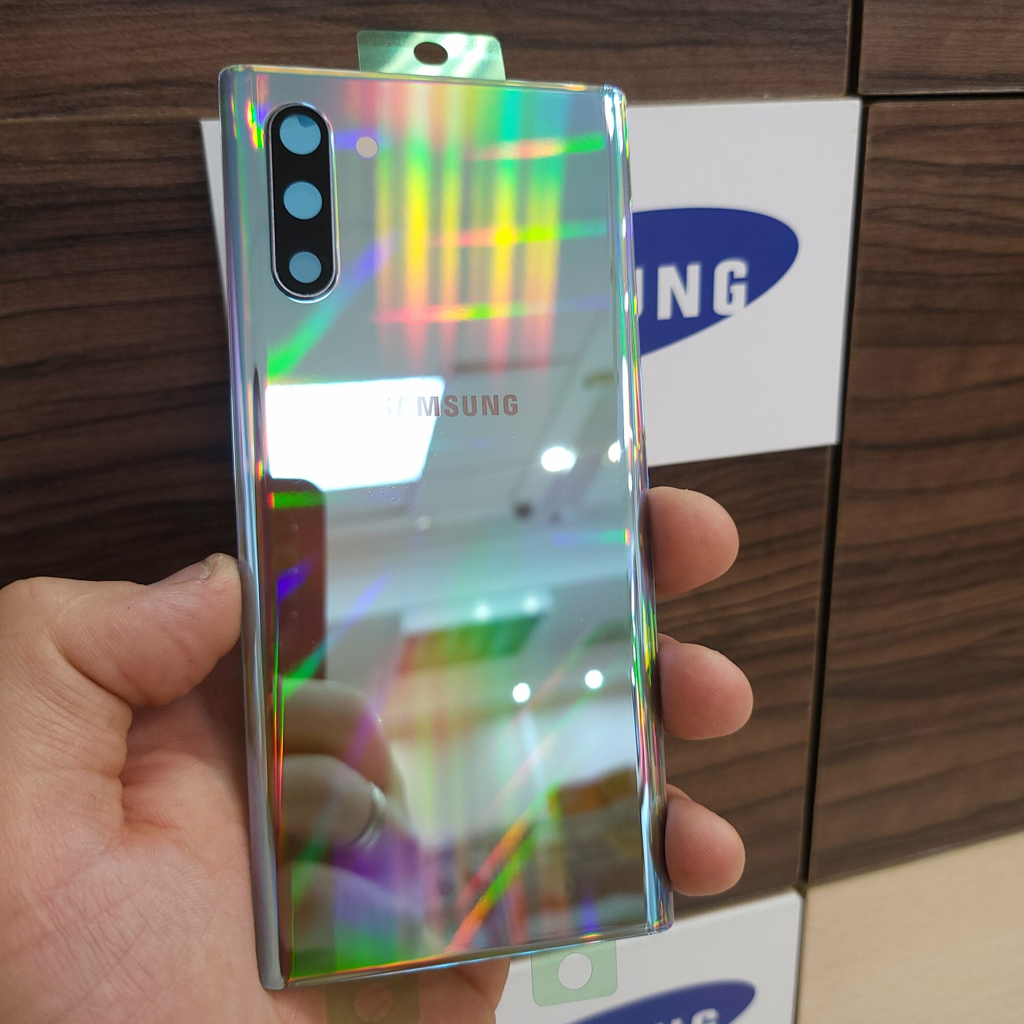 Крышка для Samsung Note 10 (заднее стекло) "Высокое качество" цвет: Aura