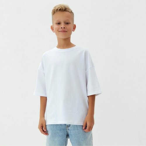 фото Футболка minaku, размер 110, белый