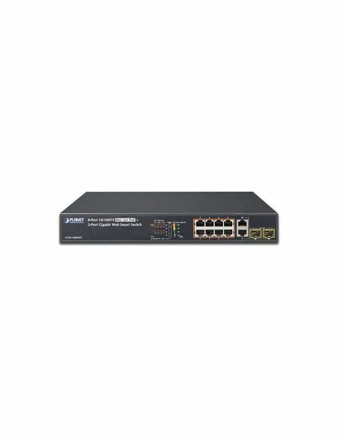 8-Port 10/100TX 802.3at High Power POE + 2-Port Gigabit TP/SFP Combo Managed Ethernet Switch (120W) Planet - фото №5