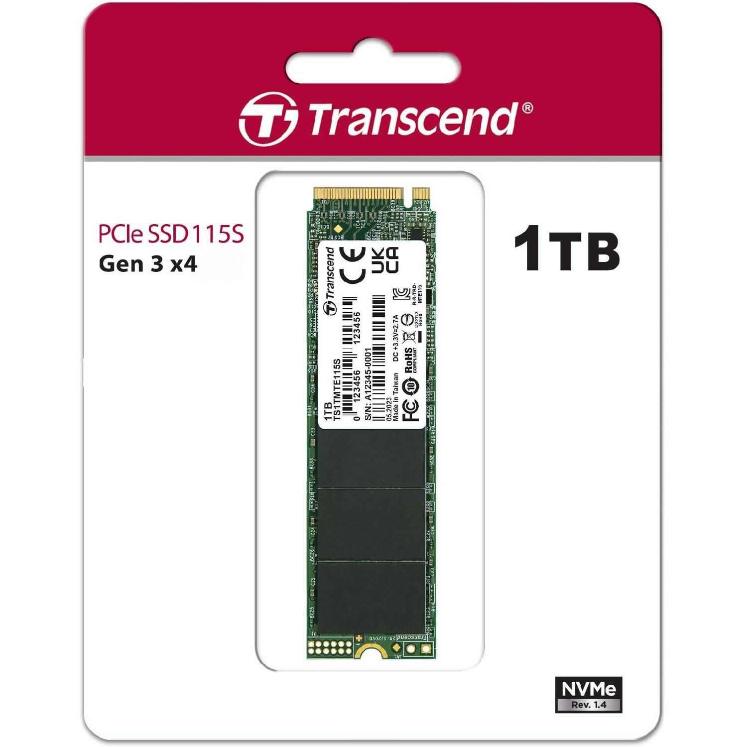 Твердотельный накопитель Transcend 115S 1024ГБ, M.2 2280, PCI-E 3.0 x4, M.2 TS1TMTE115S - фото №6