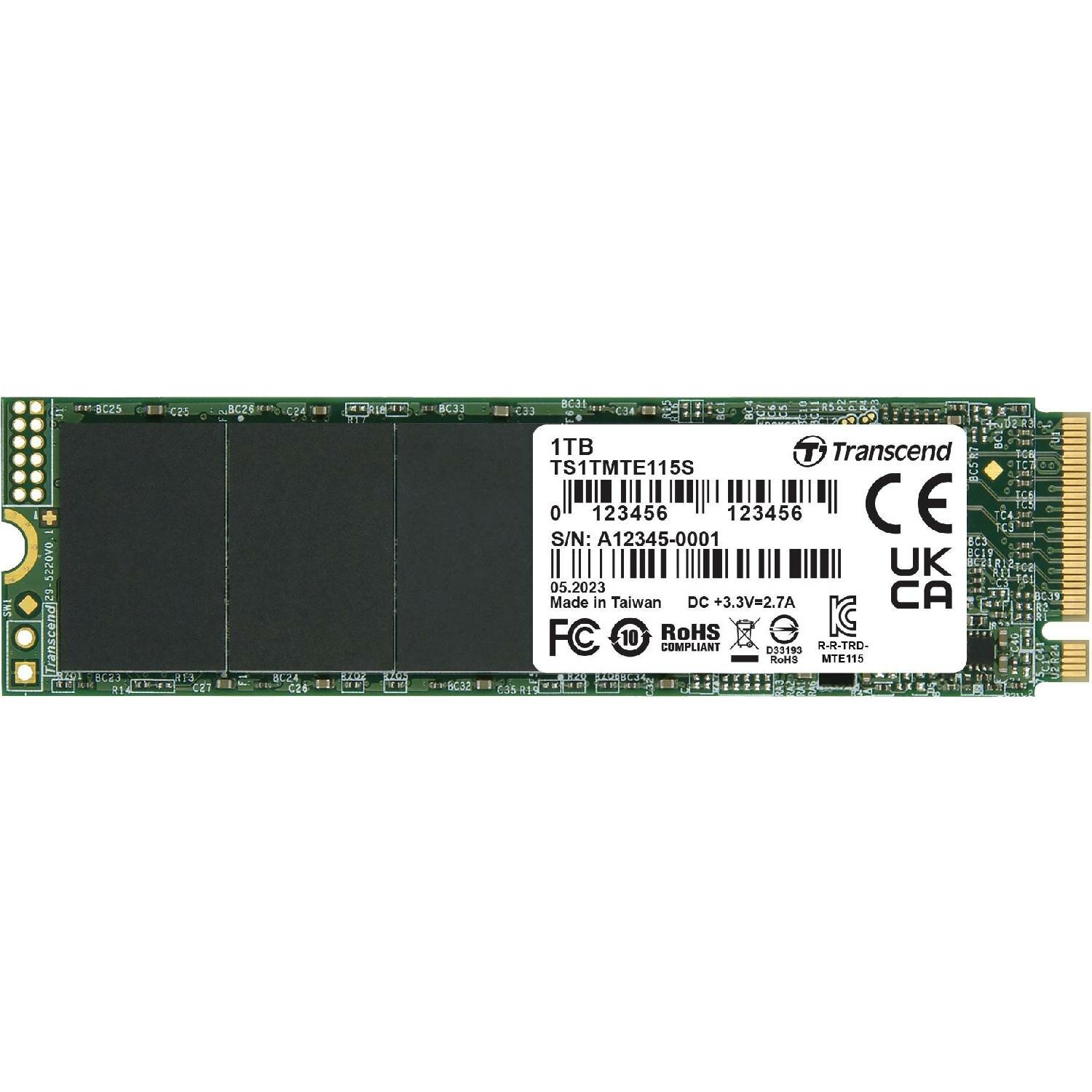 Твердотельный накопитель Transcend 115S 1024ГБ, M.2 2280, PCI-E 3.0 x4, M.2 TS1TMTE115S - фото №5