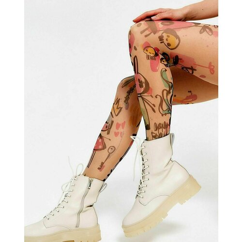 фото Колготки, 40 den, размер 1-4, разноцветный stop tattoo