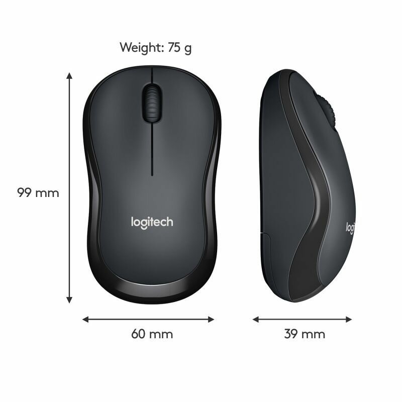 Мышь LOGITECH B220 Silent оптическая беспроводная USB, черный [910-004881] - фото №2