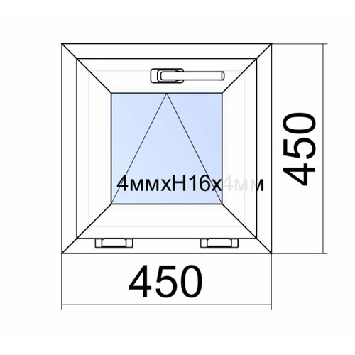 Окно ПВХ VEKA WHS Halo/ 45*45см (Ш.*В.)/ фрамуга/ откидной механизм/однокамерный стеклопакет/ цвет белый пвх окно ш900 в600