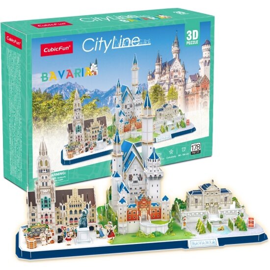 Пазл 3D Cubicfun CityLine Бавария, 178 деталей