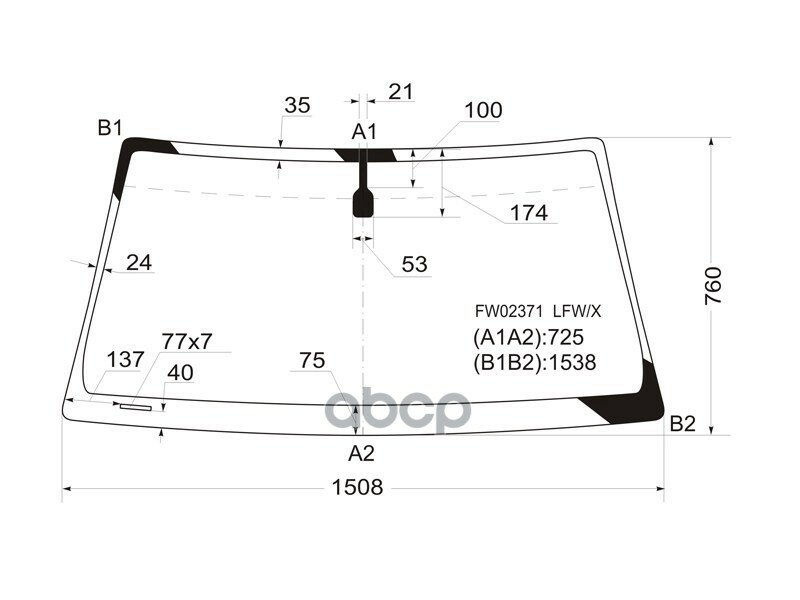 Стекло лобовое Toyota 4Runner 02-09 / Hilux Surf 02-09 XYG арт. FW02371 LFW/X