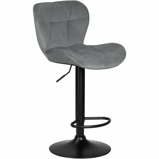 Стул барный Dobrin BARNY BLACK (серый велюр (MJ9-75))