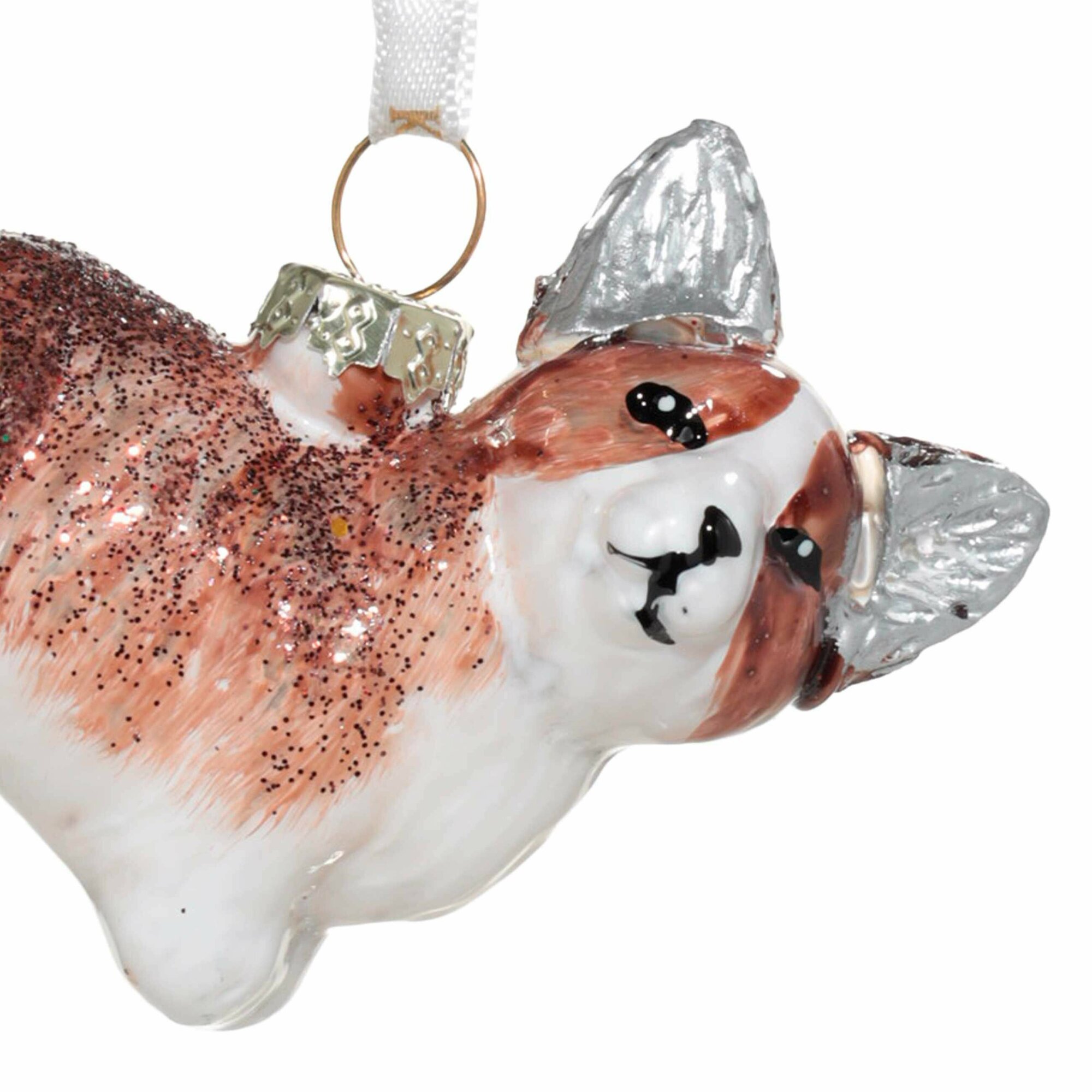 (НГ)Игрушка елочная, 5 см, стекло, Корги, Figure christmas — фото 1