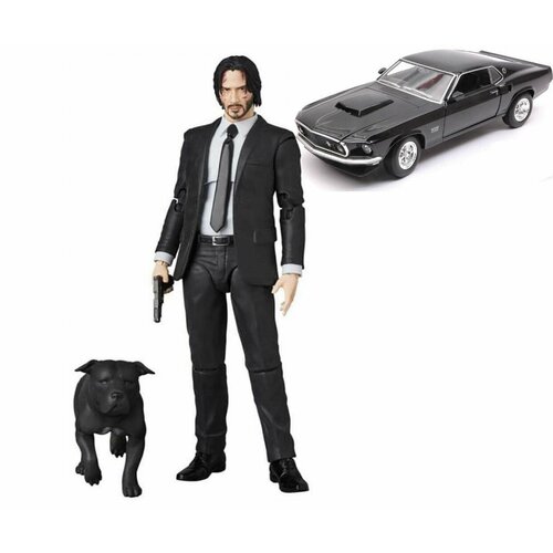 Фигурка Джон Уик John Wick и Mustang 1969, 17 см коллекционная фигурка джон уик john wick c аксессуарами