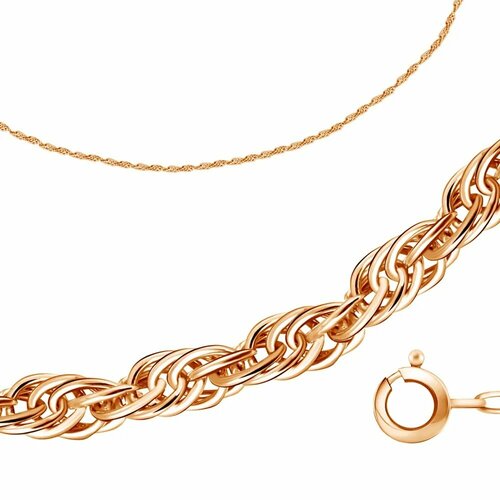 фото Браслет-цепочка красносельский ювелирпром, красное золото, 585 проба, длина 19 см.