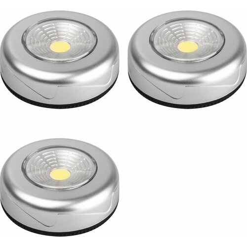 фото Фонарь фаzа tf3-l1w-wh пушлайт 1 cob светодиод серебро (комплект из 3 шт.)