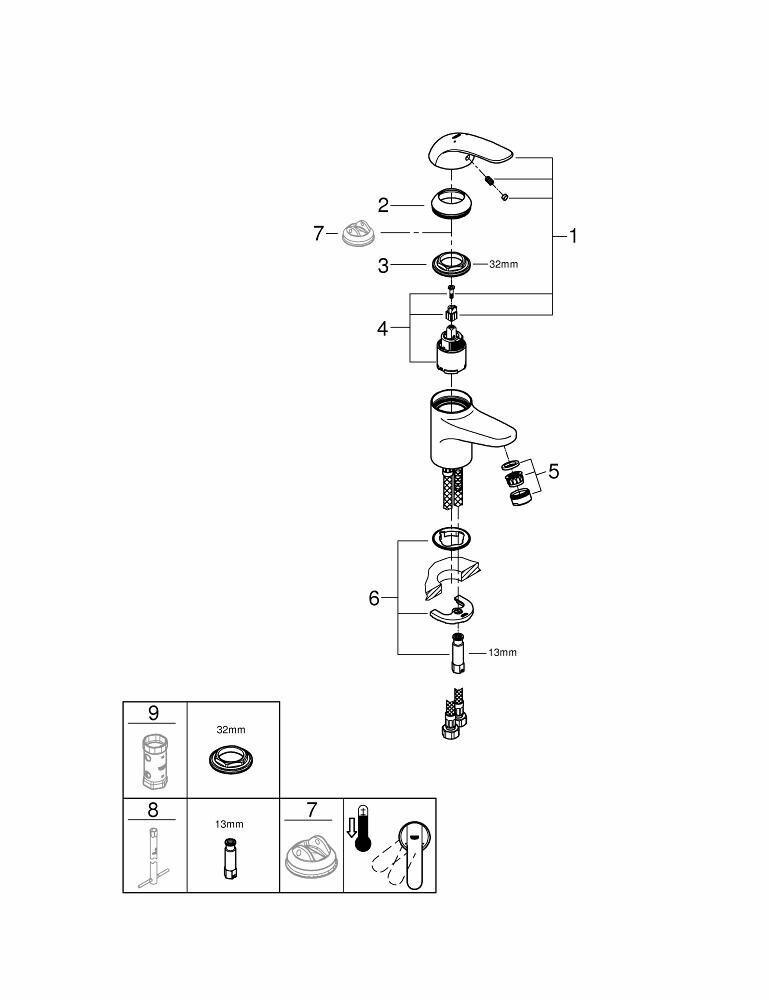 Смеситель для раковины Grohe - фото №11