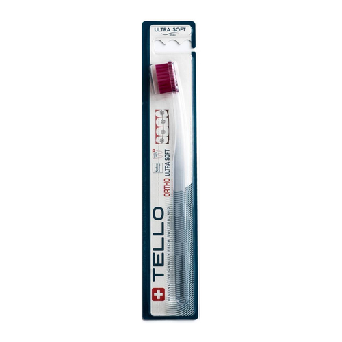 Зубная щетка Tello 4920 ortho ultra soft ортодонтическая, розовая