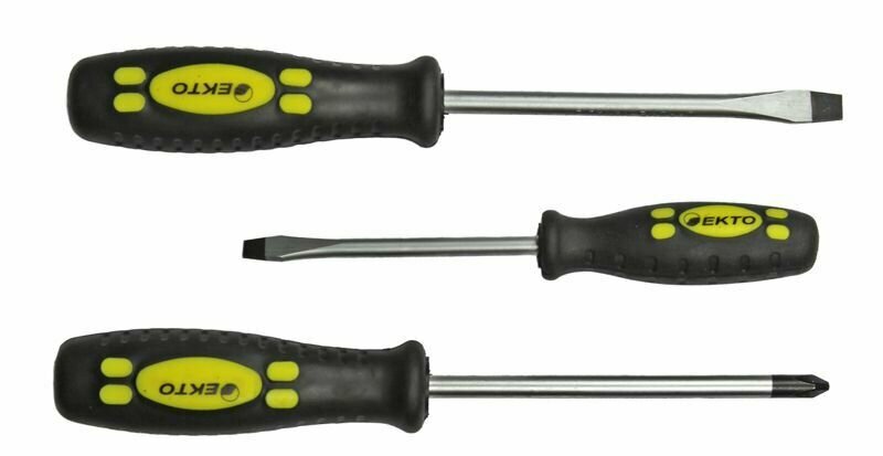 фото Набор отверток 3 предмета EKTO Хромванадиевая сталь