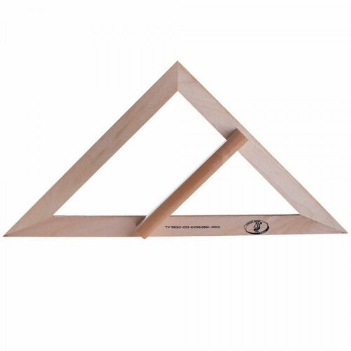 Можга Треугольник для классной доски (треугольник классный), деревянный, 45х45х90 градусов, равнобедренный, без шкалы, с370