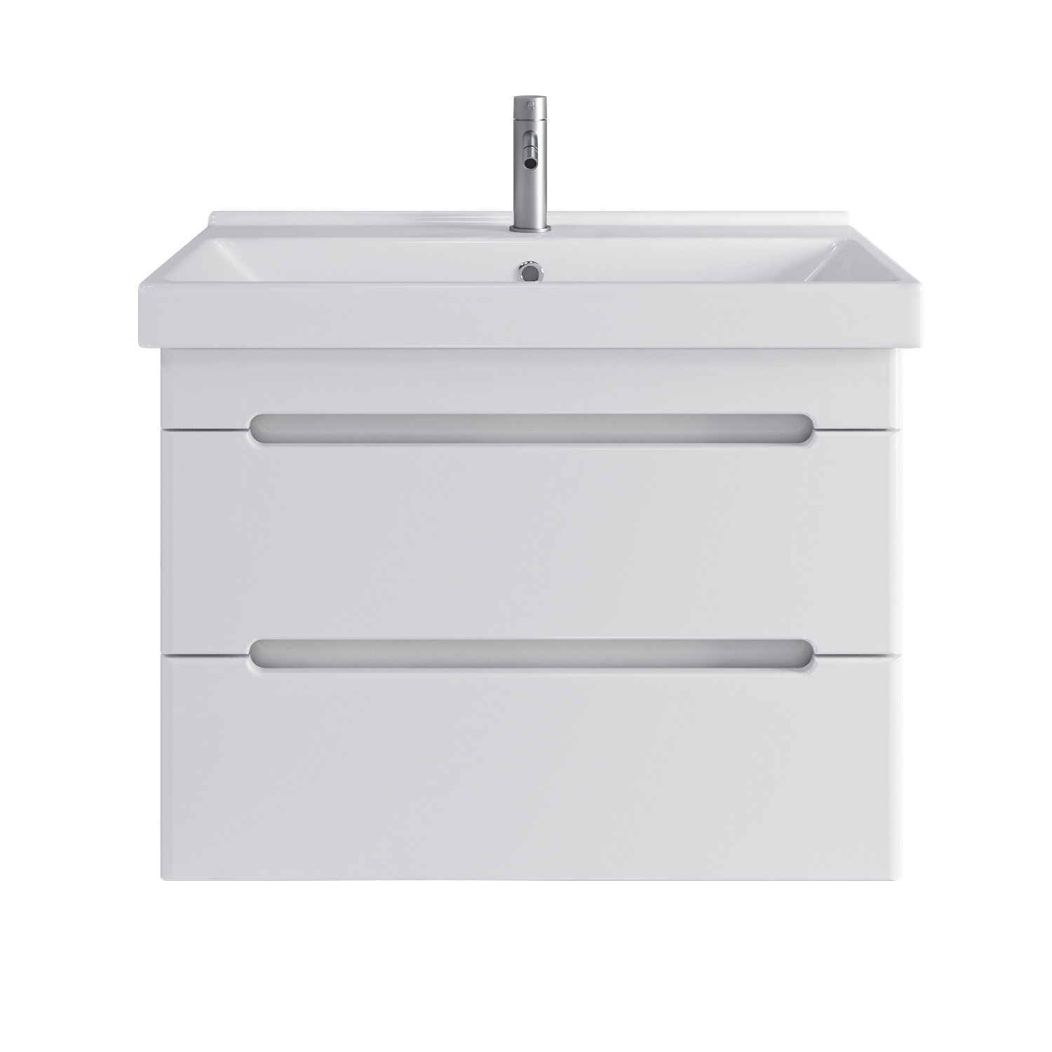 фото Тумба подвесная SanStar Адель 80 с раковиной Фест 80 (комплект) для ванной комнаты, белая