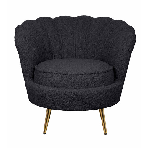 фото Кресло ракушка mak-interior, pearl black boucle, дизайнерское для дома mak interior