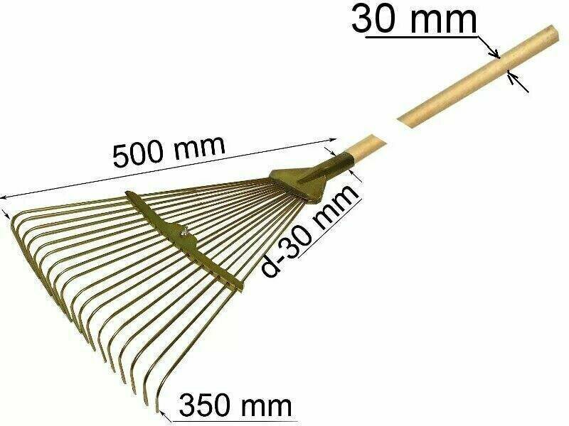 Грабли веерные(раздвижные) без черенка — фото 1