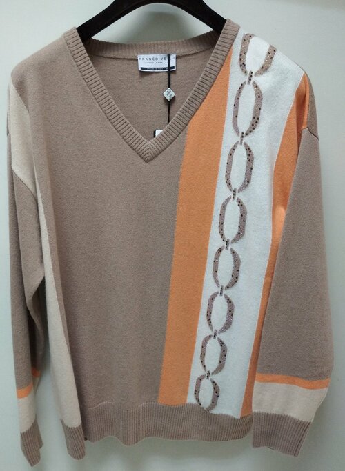 Пуловер Franco Vello, размер 52, бежевый