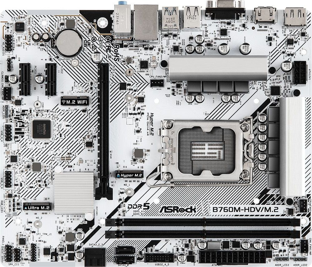 Материнская плата Asrock B760M-HDV/M.2 (lga1700, mATX)