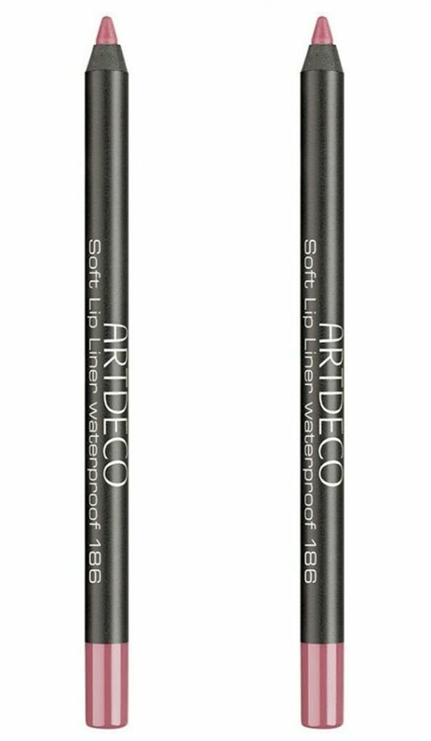 ARTDECO Водостойкий карандаш для губ Soft Lip Liner Waterproof тон 186, 1,2 г, 2 шт