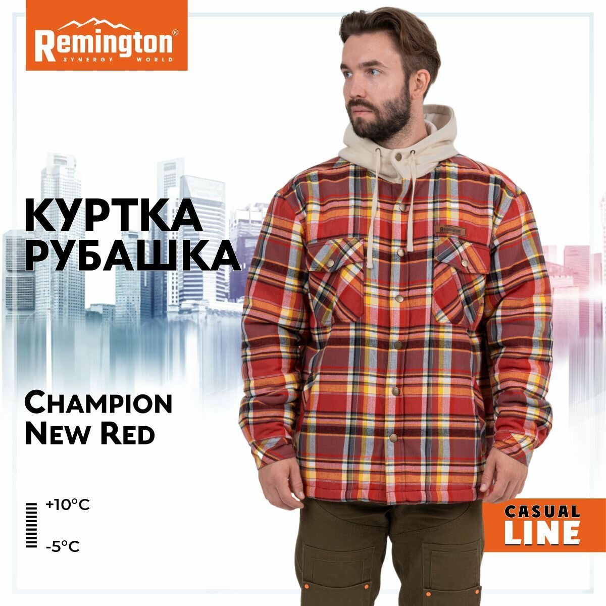 Куртка-рубашка Remington Champion New Red, р. 4XL UM1202-563