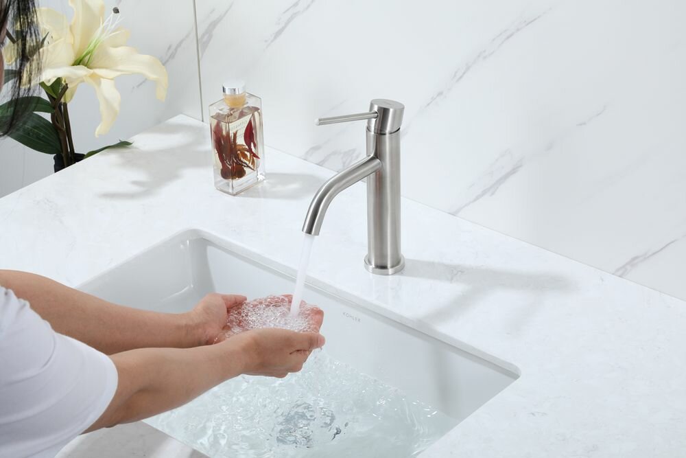 фото Смеситель для раковины Frap F10807 сатин