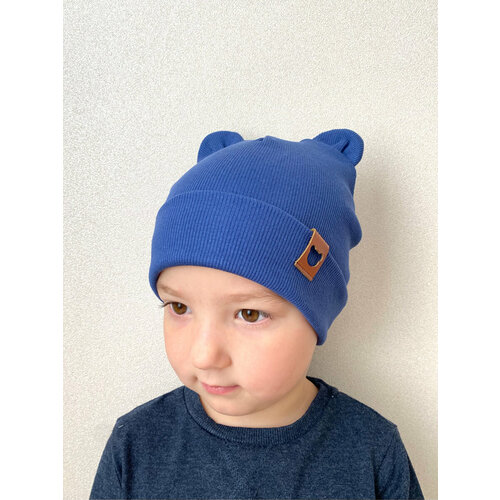фото Шапка бини , размер 1-3 года, синий maryakids accessories