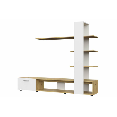 Стенка для гостиной Hoff Qwerty 186х1521х37 цвет белый дуб артизан 5799₽