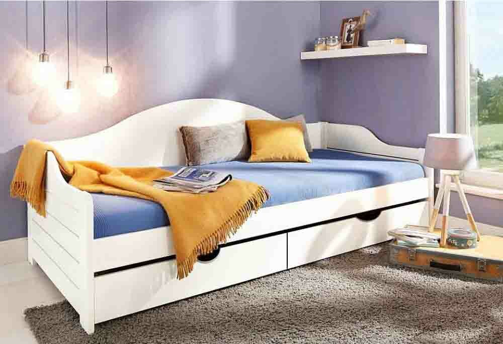Кровать "Жасмин" № 1, 90 х 190 см, белая, ортопедическое дно, ящики для хранения