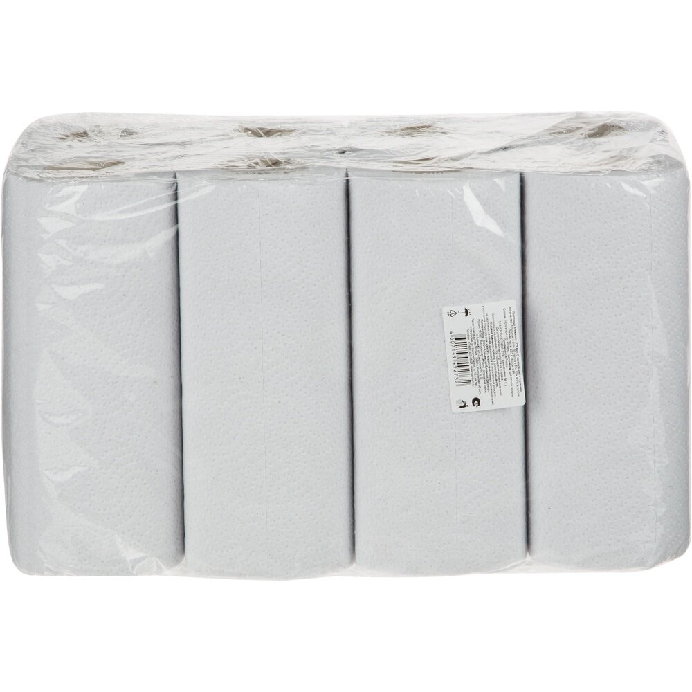 Полотенца бумажные КНР JoyEco, белые, вторичное волокно, 2 слоя, 12 м, 8 шт/уп