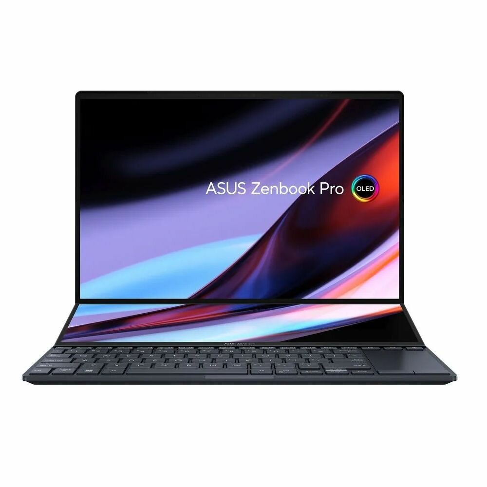 Игровой ноутбук ASUS ZenBook Pro Duo UX8402VU-P1036W OLED 2.8K (2880х1800) Черный 14.5" Core i7 13700H, 16ГБ, 1ТБ SSD, RTX 4050 6 ГБ, Win 11 Home