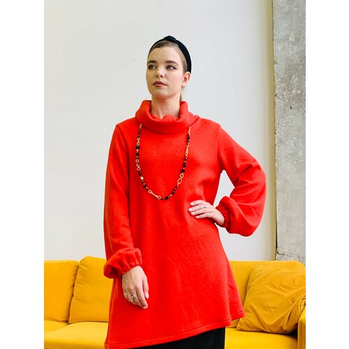 Водолазка Fatmafashion, размер 46-50, красный туника yessica красивая 50 52 размер