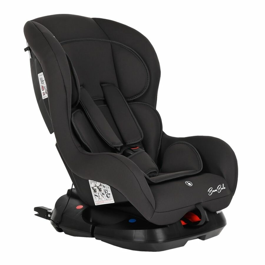 Детское автокресло группы 0-1 (0-18кг) Bambola Bambino Isofix графит, регулировка наклона спинки, положение лежа