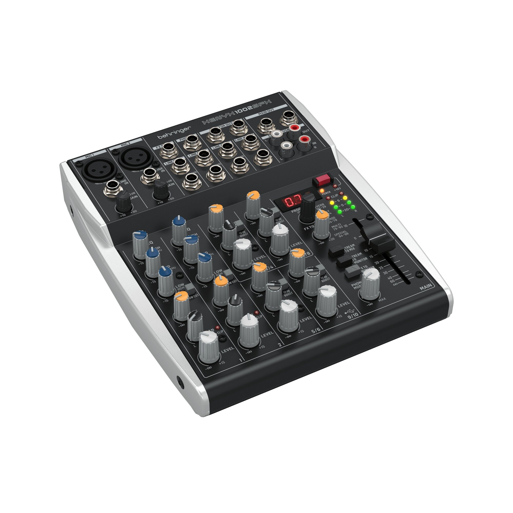 Behringer Xenyx 1002SFX аналоговый микшер, 10 каналов, 2 мик.+ 4 стерео, USB, процессор эффектов