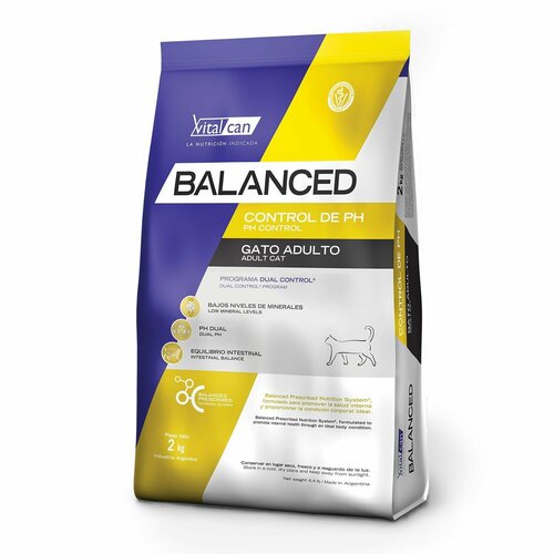 Сухой корм для взрослых кошек Vitalcan Balanced PH Control, с курицей, суперпремиум, при мочекаменной болезни, 2 кг