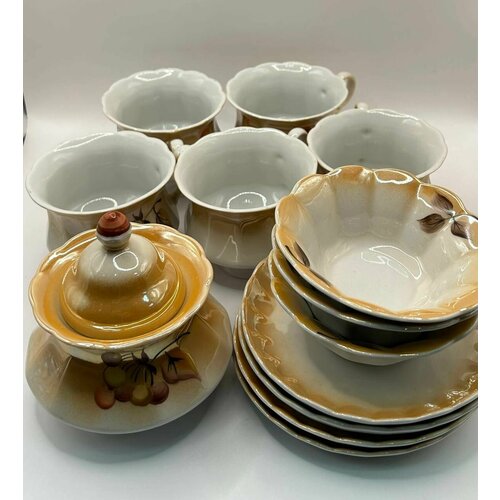 Кофейный Сервиз Коростенський Фарфор 13 предметов на 5 персон Времён СССР Винтаж 2490₽