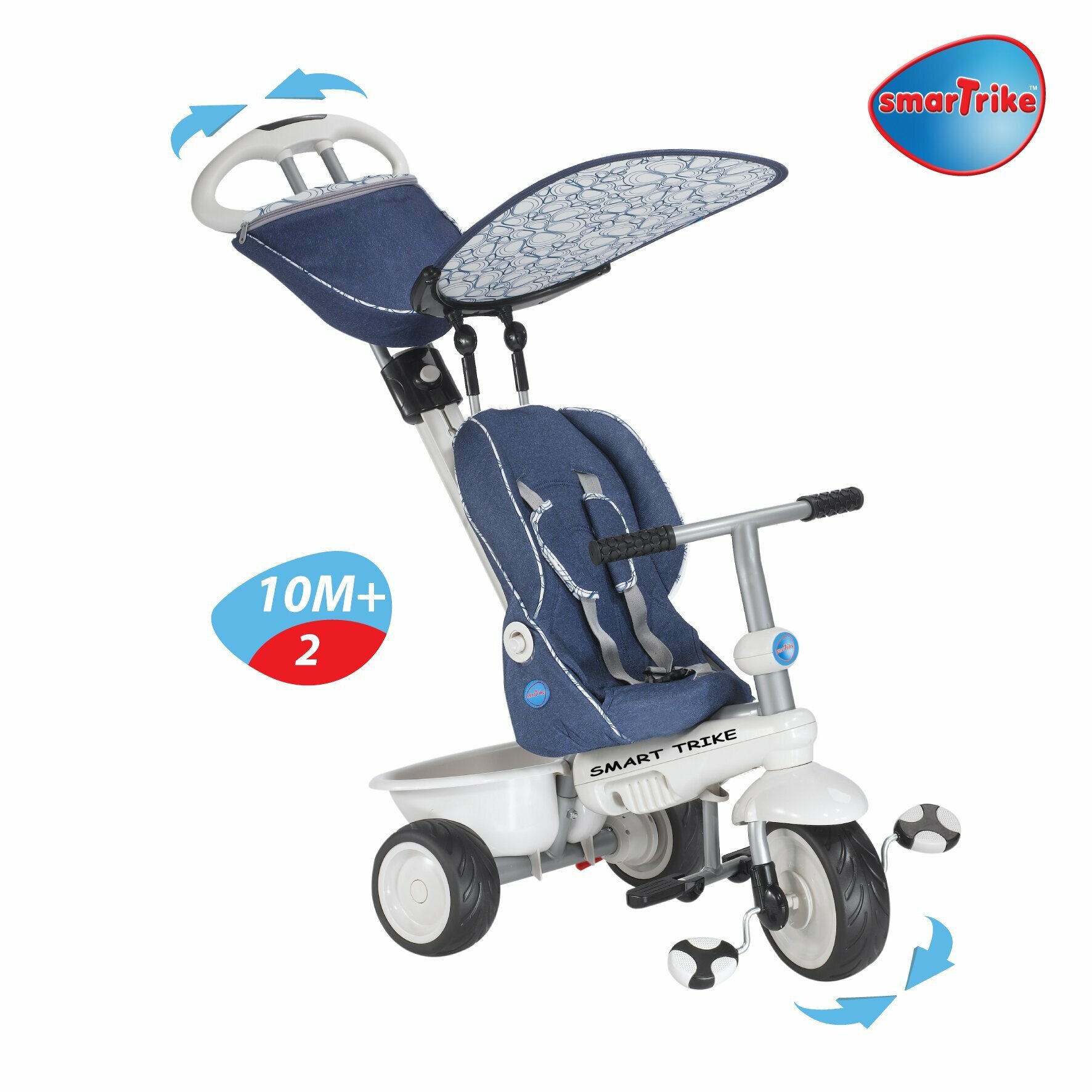   Smart Trike Recliner, blue/cream