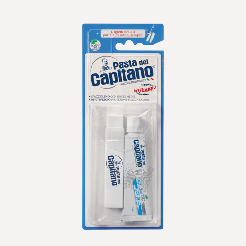 Изображение товара Дорожный набор Pasta Del Capitano Зубная паста + зубная щетка складная, средней жесткости