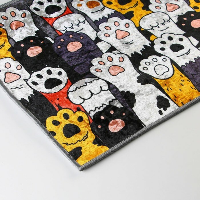 Коврик придверный "Лапки", 40 × 60 см, полиэстер, для дома, нескользящий — фото 1