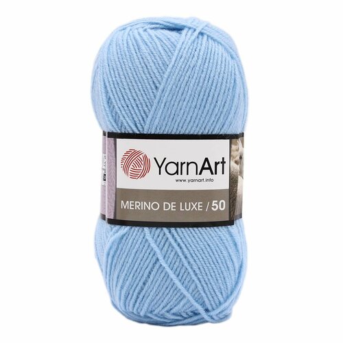 Пряжа для вязания YarnArt 'Merino de Lux' 100гр 280м (50% шерсть, 50% акрил) (215 св. голубой), 5 мотков