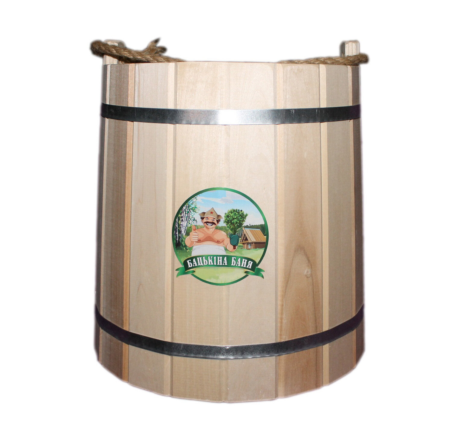 фото Ведро для бани 10Л С крышкой (липа) "бацькина БАНЯ"
