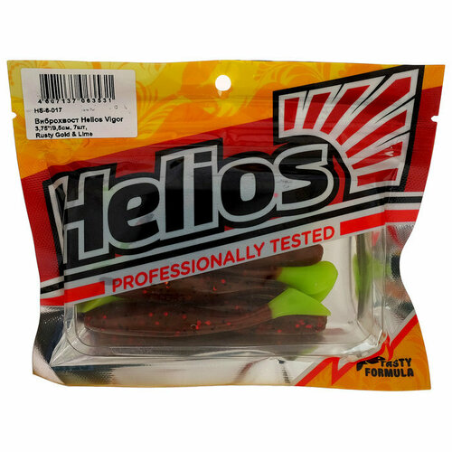 виброхвост helios vigor lime Виброхвост Helios Vigor Rusty Gold & Lime, 9.5 см, 7 шт. (HS-6-017) (комплект из 6 шт)