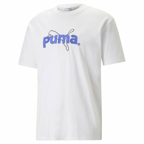 Футболка PUMA, размер M, белый футболка puma ferrari race graphic tee 2 мужчины 53375002 m