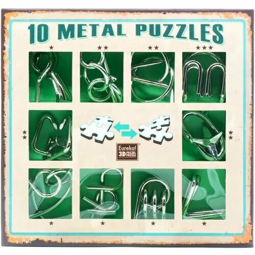 Металлические головоломки 10D Для взрослых и детей / Развивающая игра / Серебристая