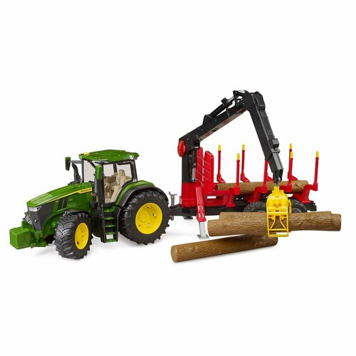 фото Трактор bruder john deere 7r 350 прицеп 4 бревна 03-154