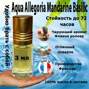 Масляные духи Aqua Allegoria Mandarine, женский аромат, 3 мл.