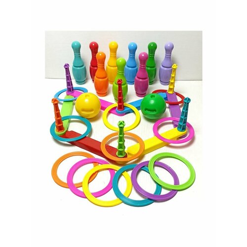 Игра 2 в 1 кольцеброс + боулинг