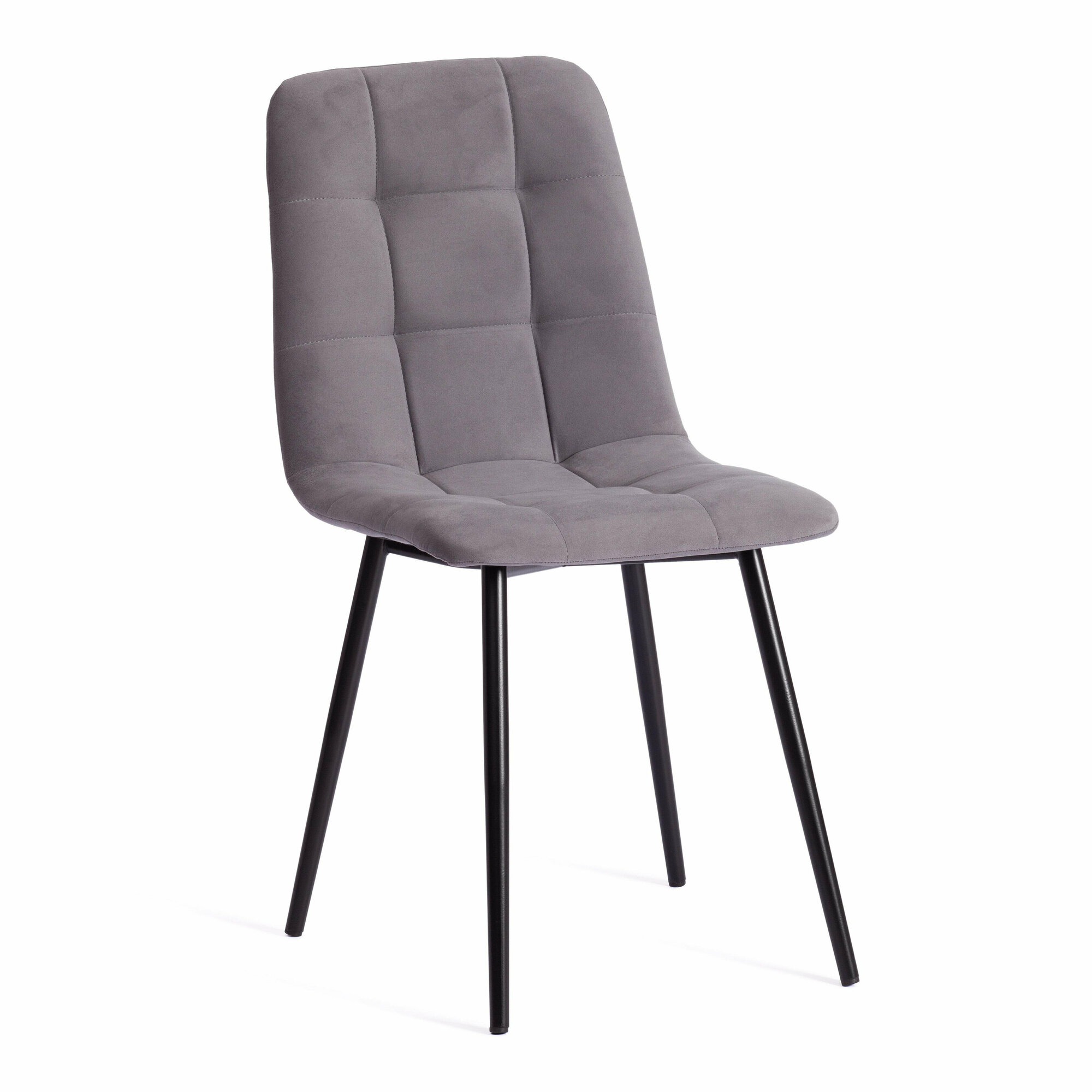 Стул Tetchair CHILLY MAX / 1 шт. в упаковке, Велюр/металл , 45 х 54 х 90 см , темно-серый/черный